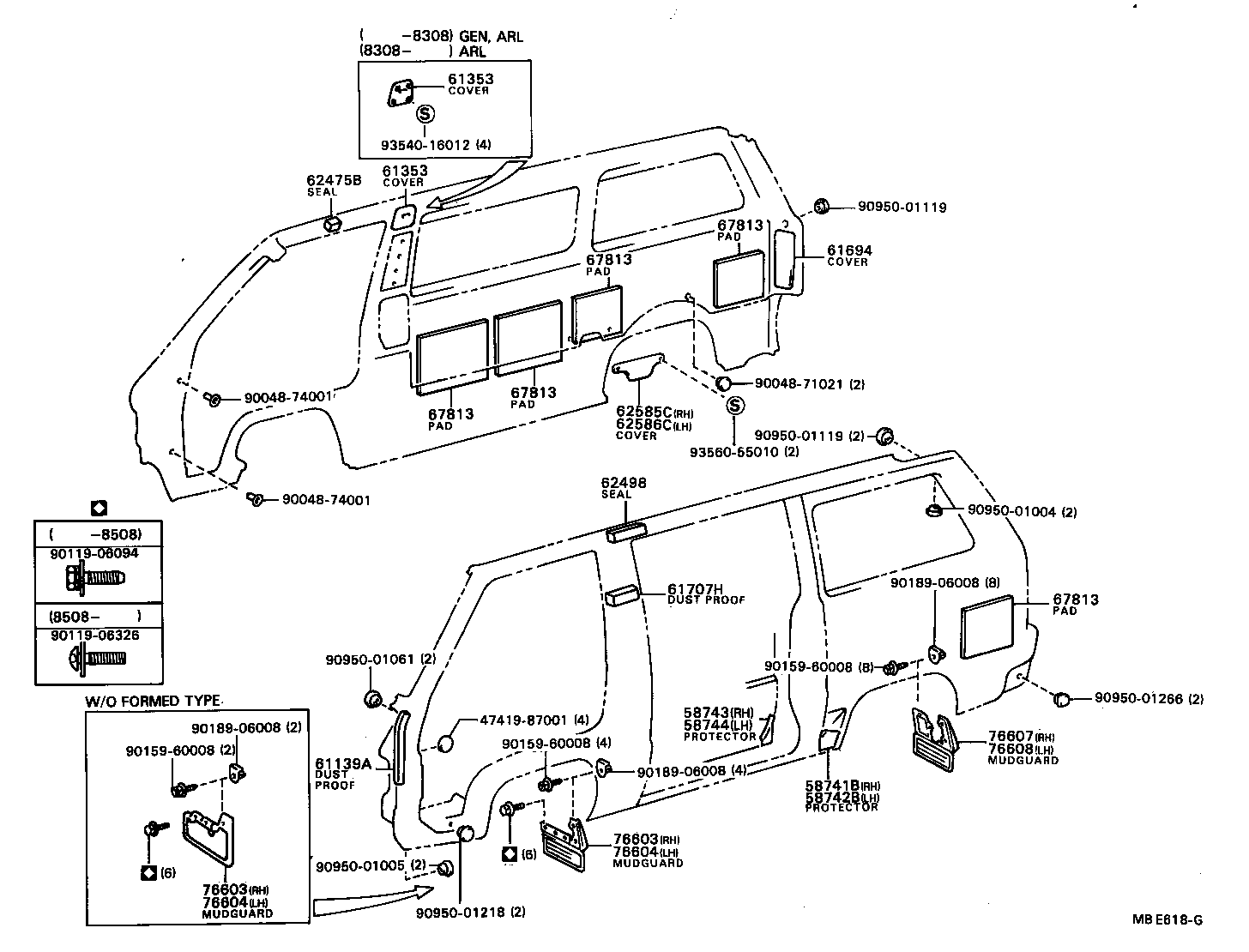 53881-87001 MUDGUARD SUB-ASSY, FRONT FENDER, RH product image