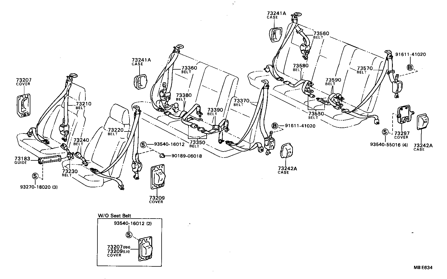 73230-28080-04 BELT ASSY, FRONT SEAT INNER, RH product image