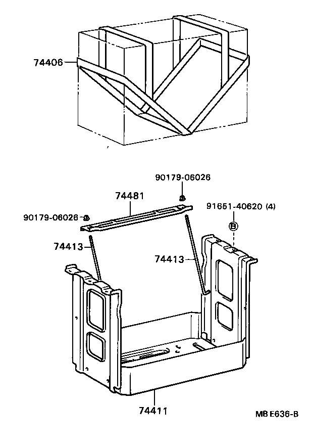 74481-87005 CLAMP, BATTERY HOLD DOWN product image