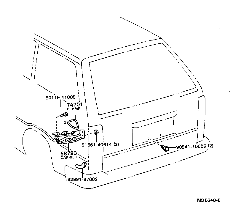 58705-87001 CLAMP SUB-ASSY, TOOL BAG product image
