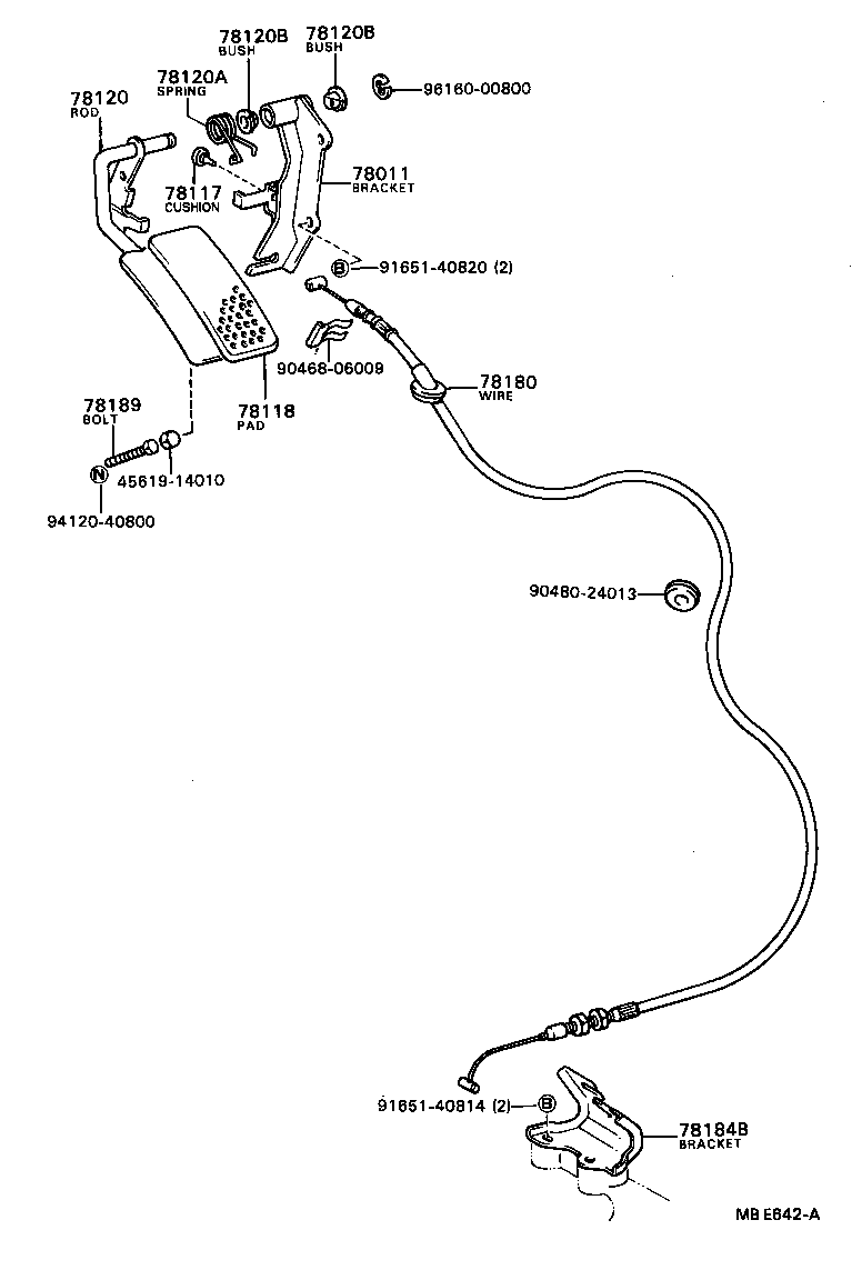 78184-87004 BRACKET, ACCELERATOR CONTROL CABLE product image