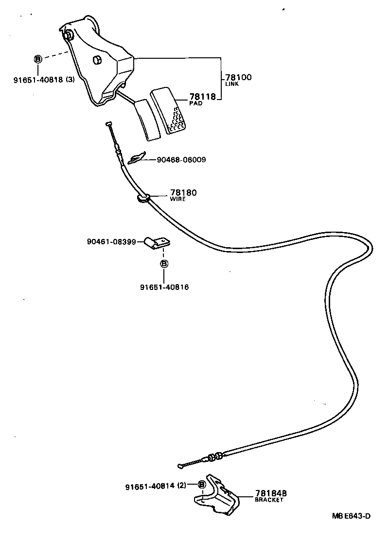 78184-87004 BRACKET, ACCELERATOR CONTROL CABLE product image