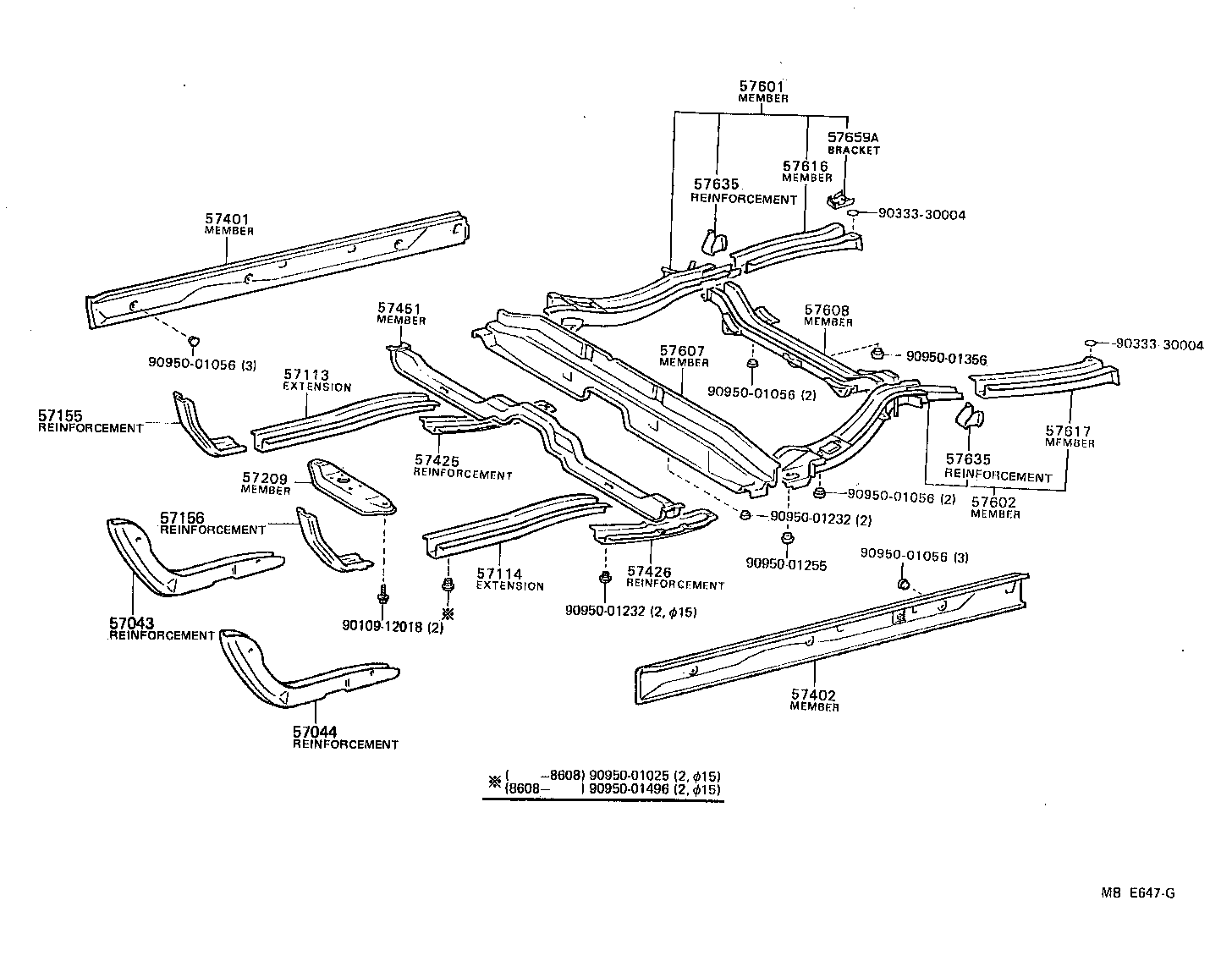 Toyota 57156-16030 REINFORCEMENT, FRONT SIDE MEMBER, NO.3, LH
