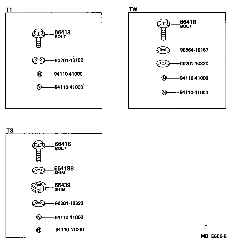90119-10102 BOLT, MOUNTING product image