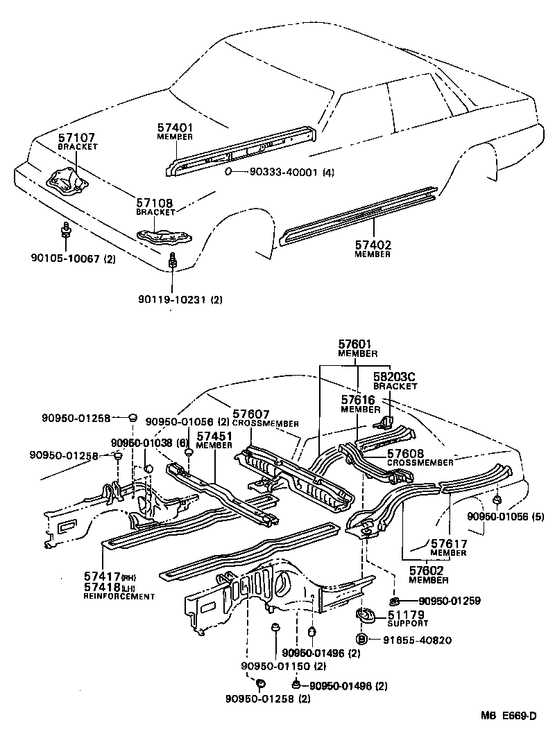 Toyota 58203-32011 BRACKET SUB-ASSY, EXHAUST PIPE MOUNTING