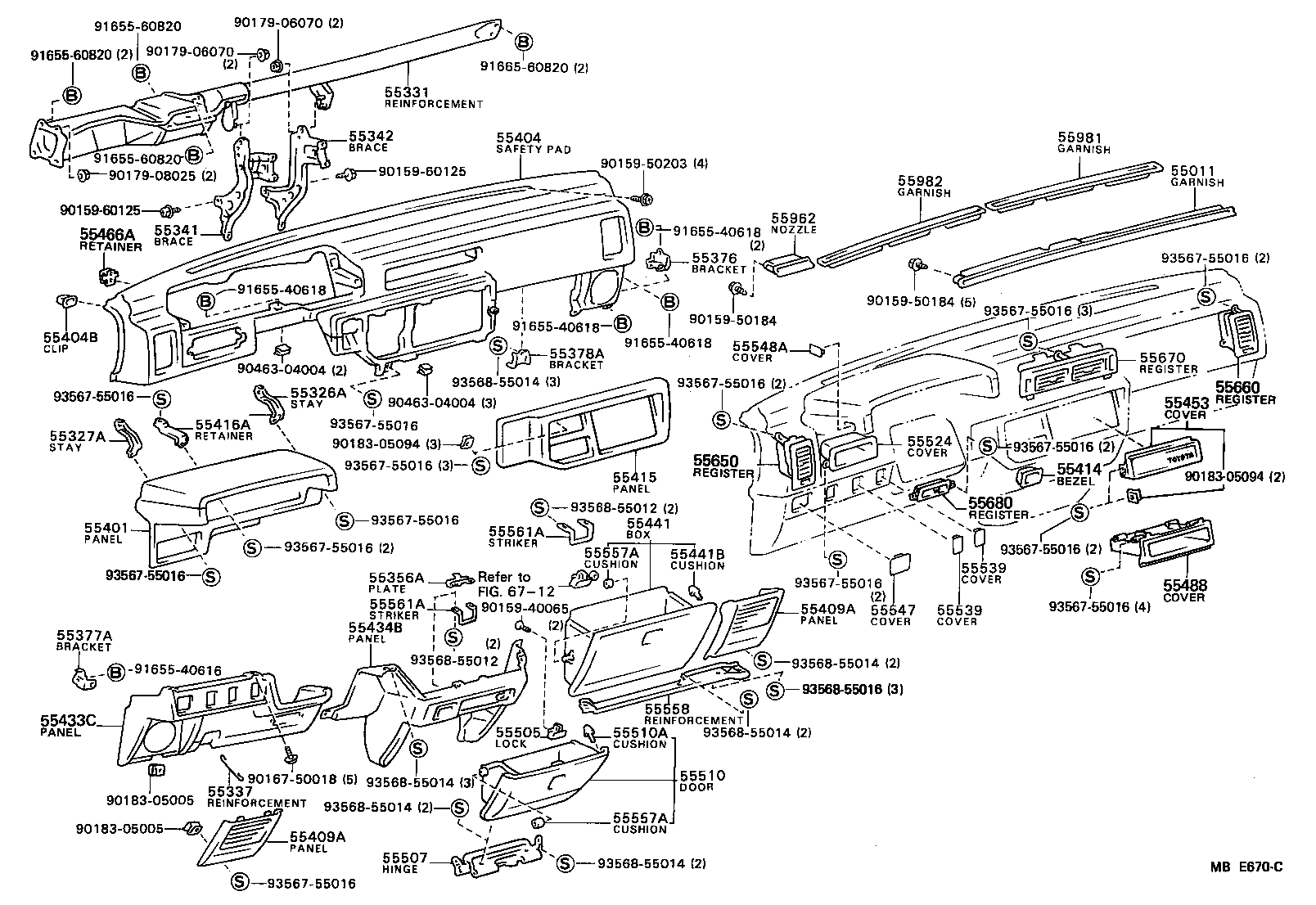 Toyota 55337-32010 REINFORCEMENT, INSTRUMENT PANEL SUB