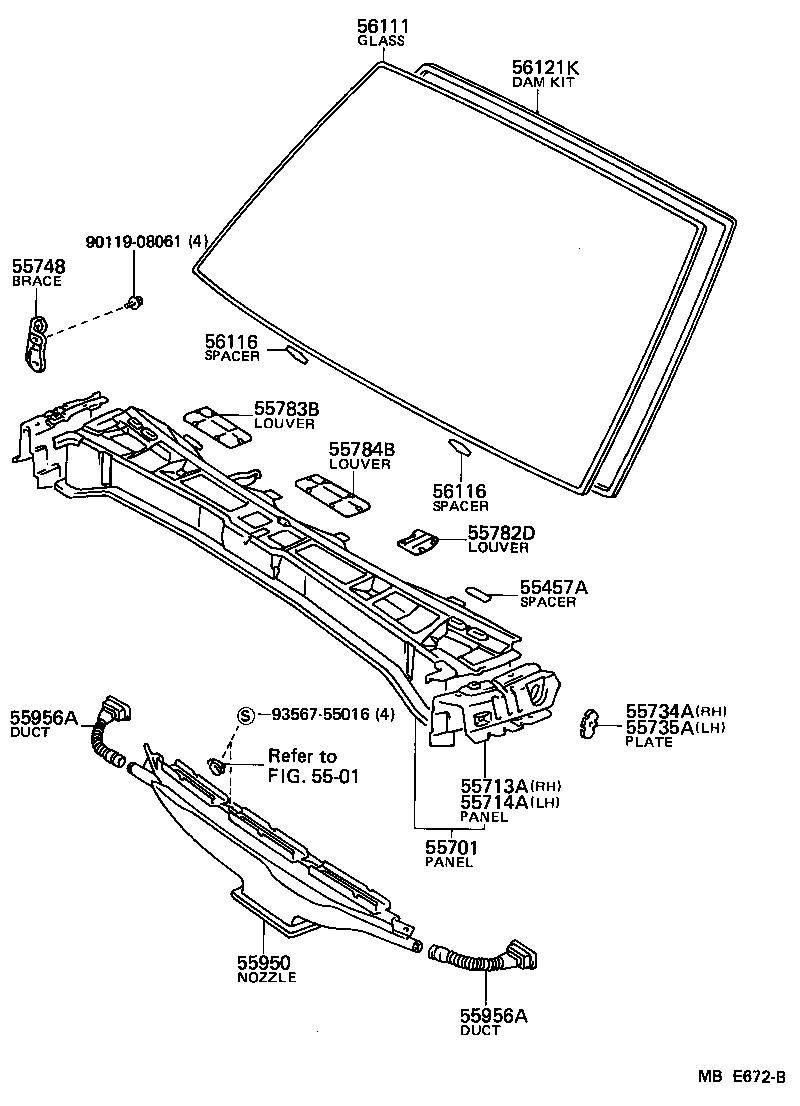 Toyota 55950-32021 NOZZLE ASSY, DEFROSTER