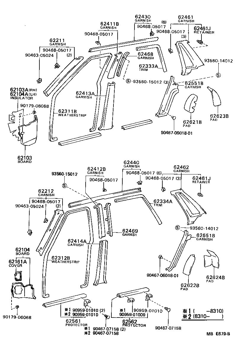 Toyota 62210-32040-06 GARNISH, FRONT PILLAR, RH
