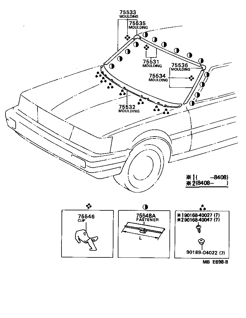 Toyota 75533-32020 MOULDING, WINDSHIELD, OUTSIDE RH