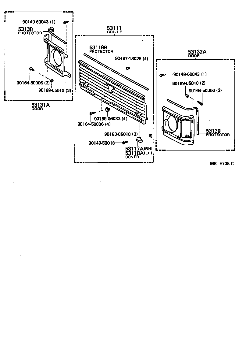 53111-95J13 GRILLE, RADIATOR product image