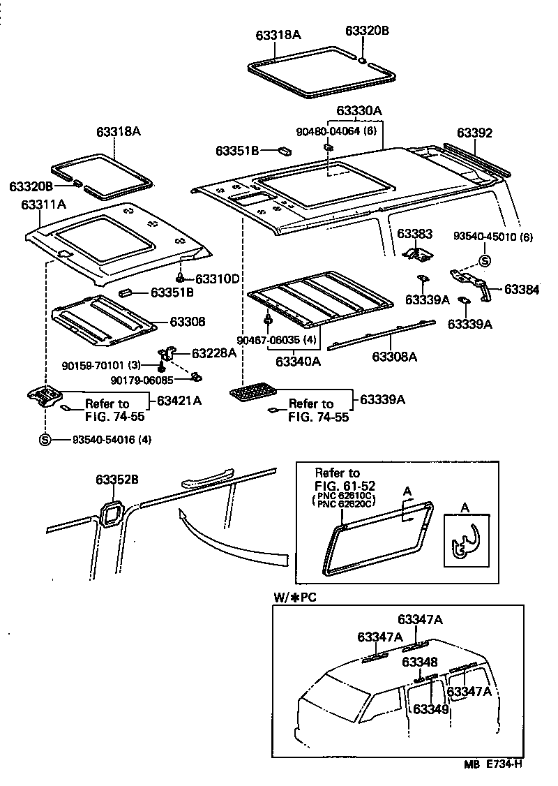 63391-90C00 TRIM, ROOF HEADLINING, FRONT product image