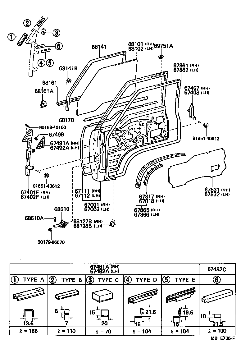 67862-95J02 WEATHERSTRIP, FRONT DOOR, LH product image