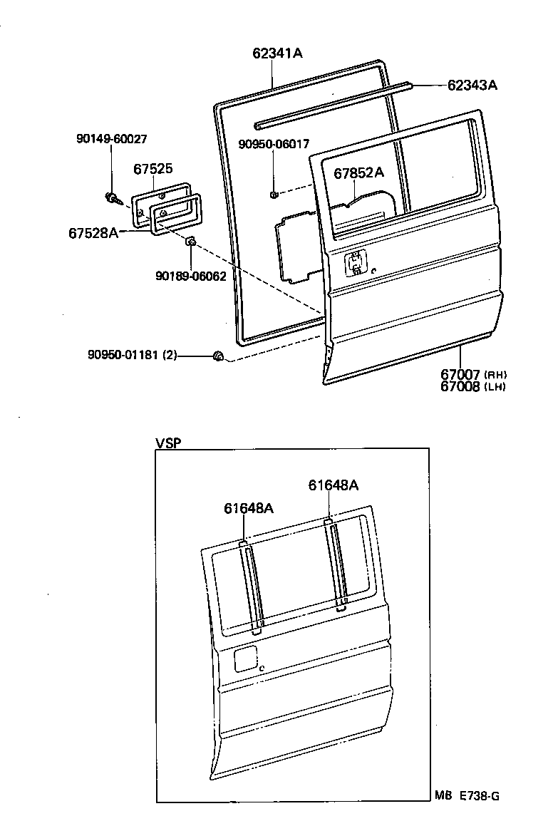 67004-95J27 PANEL SUB-ASSY, SLIDE DOOR, LH product image