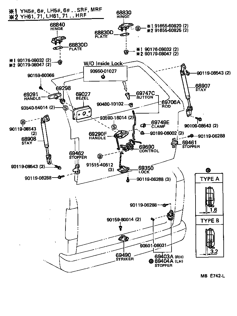 68960-90C02 STAY SUB-ASSY, BACK DOOR DAMPER, LH product image