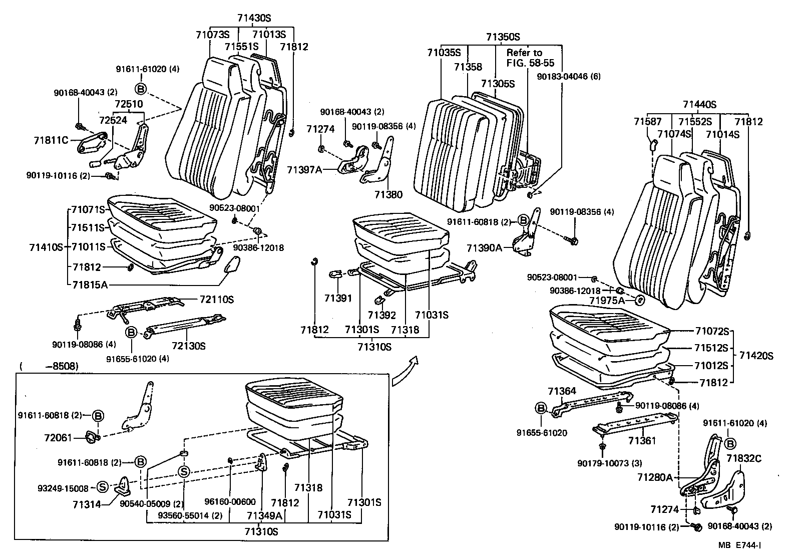 79180-95J09 SPRING ASSY, NO.1 SEAT BACK product image