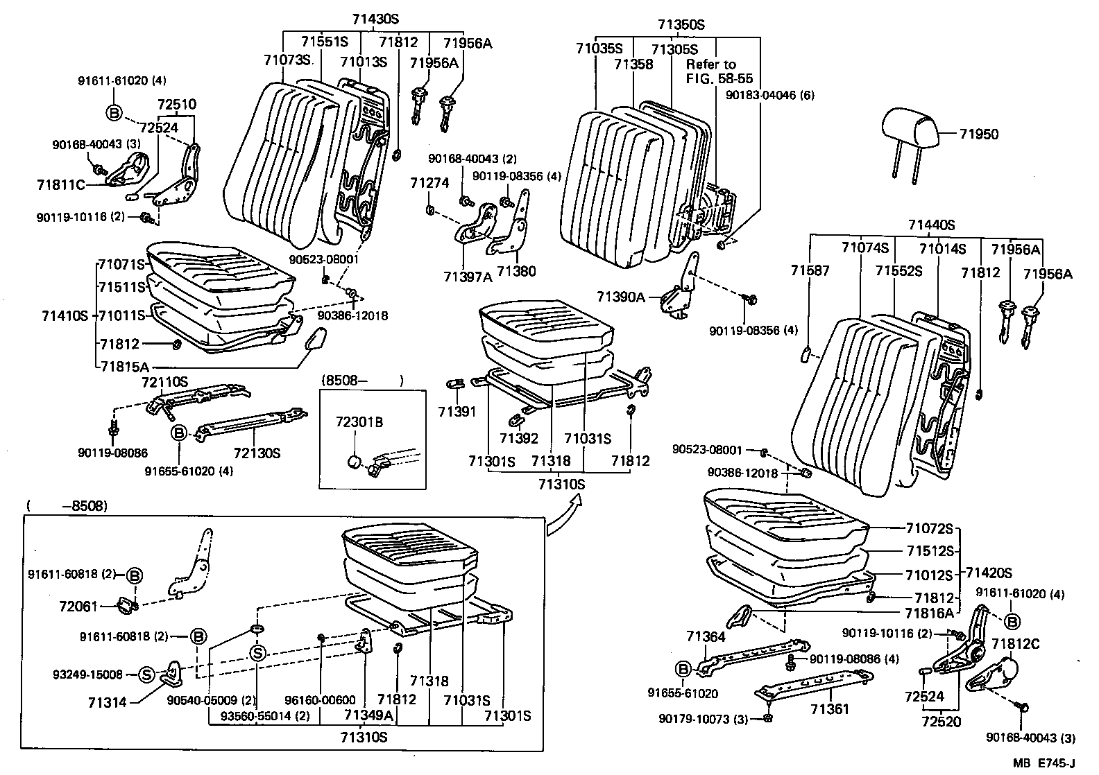 79180-95J09 SPRING ASSY, NO.1 SEAT BACK product image