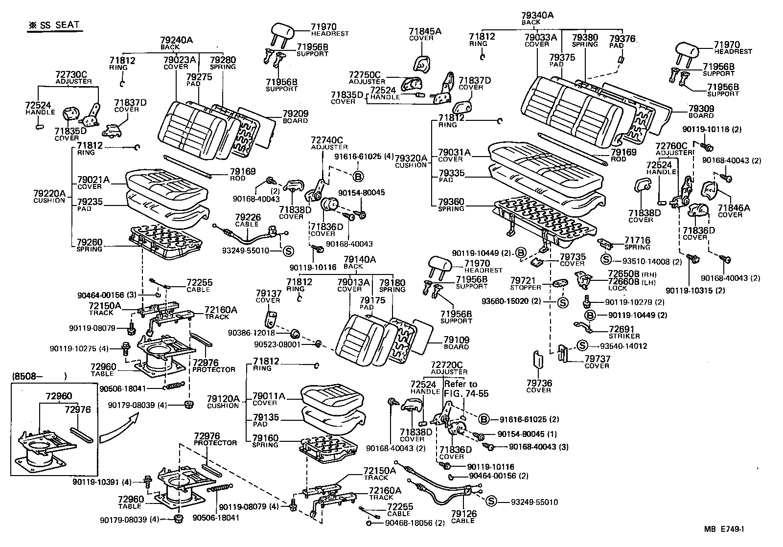 79180-95J09 SPRING ASSY, NO.1 SEAT BACK product image