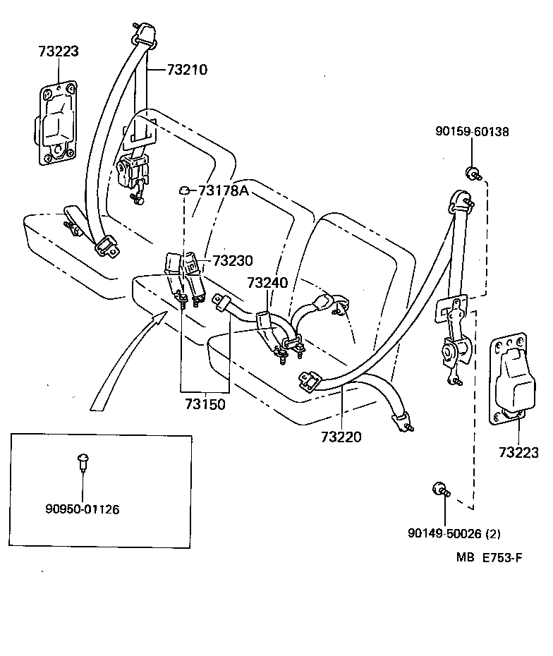 73131-95J00 BRACKET, SEAT BELT product image