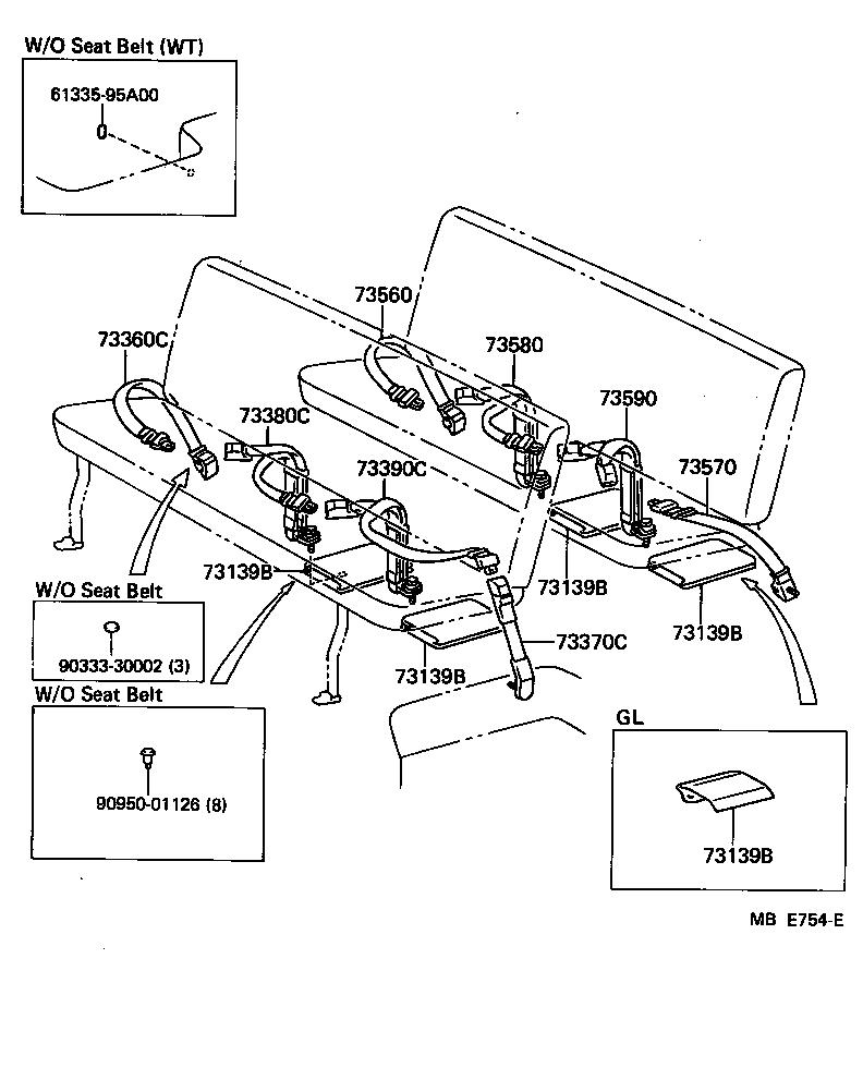 73131-95J00 BRACKET, SEAT BELT product image