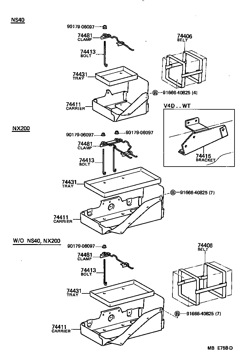 74404-95J06 CLAMP, BATTERY HOLD DOWN product image
