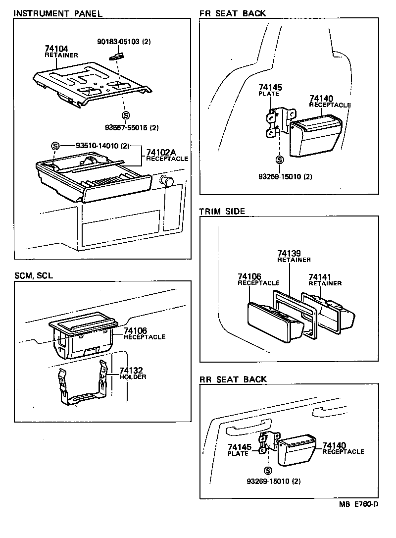 74130-95J02-06 RECEPTACLE SUB-ASSY, ASH, NO.2 product image