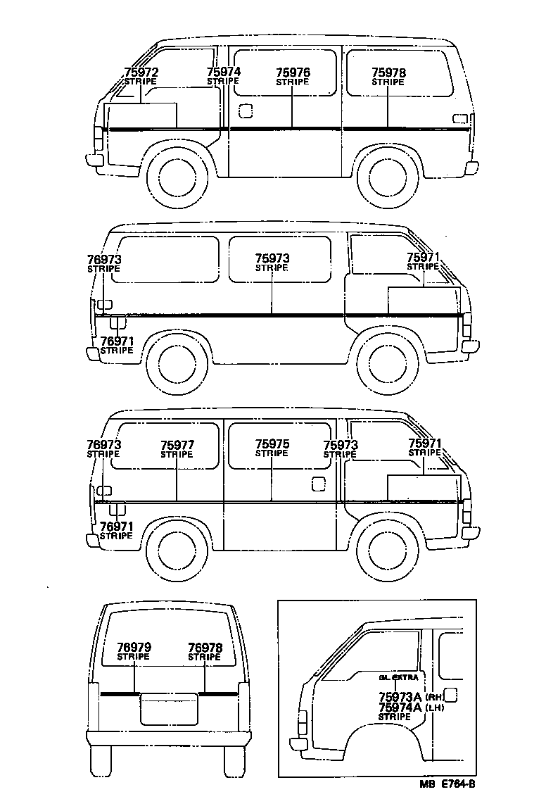 75995-95J02 STRIPE, SIDE MARK, RH NO.2 product image