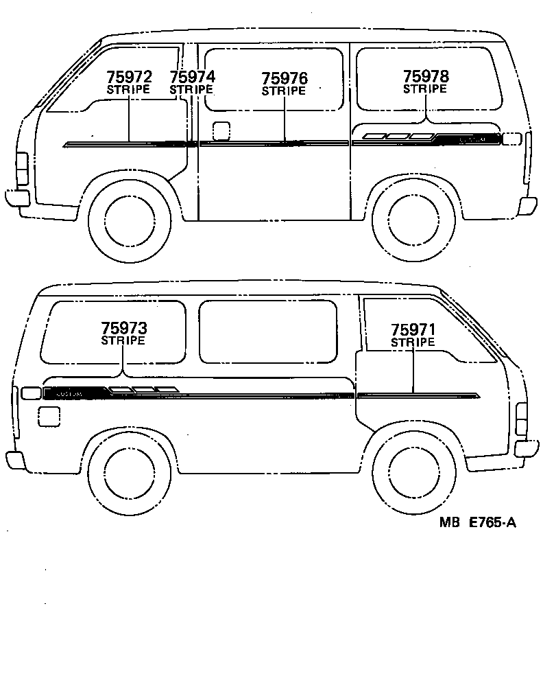 75995-95J02 STRIPE, SIDE MARK, RH NO.2 product image