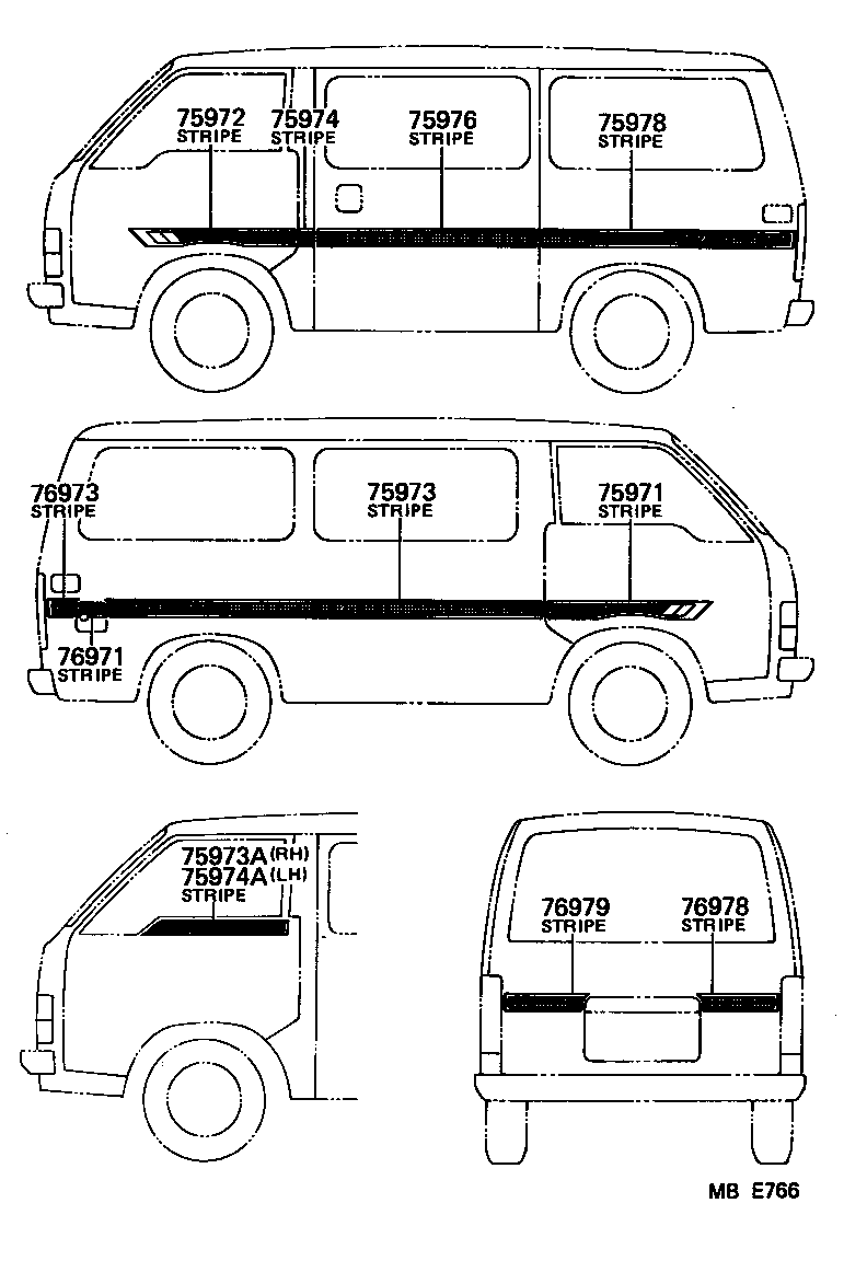 75995-95J02 STRIPE, SIDE MARK, RH NO.2 product image