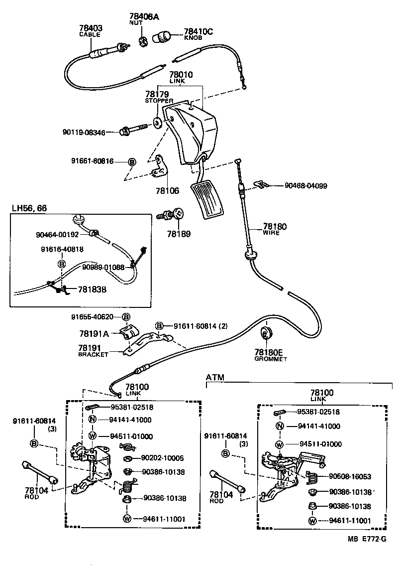 78100-95J07 LINK ASSY, ACCELERATOR product image