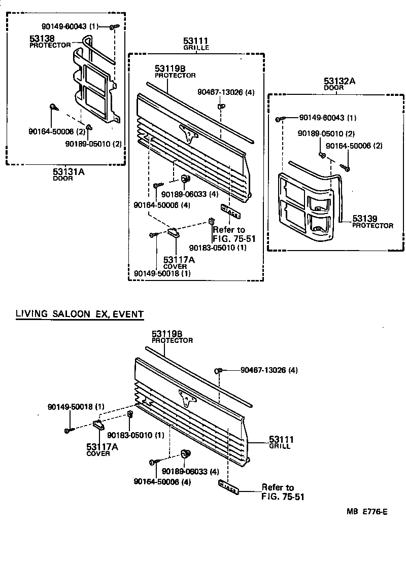 53111-95J13 GRILLE, RADIATOR product image