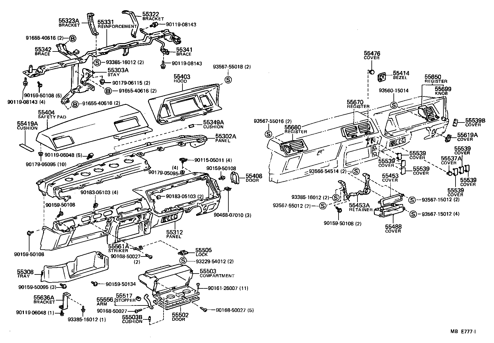 55401-95J02 SAFETY PAD SUB-ASSY, INSTRUMENT PANEL, UPPER product image