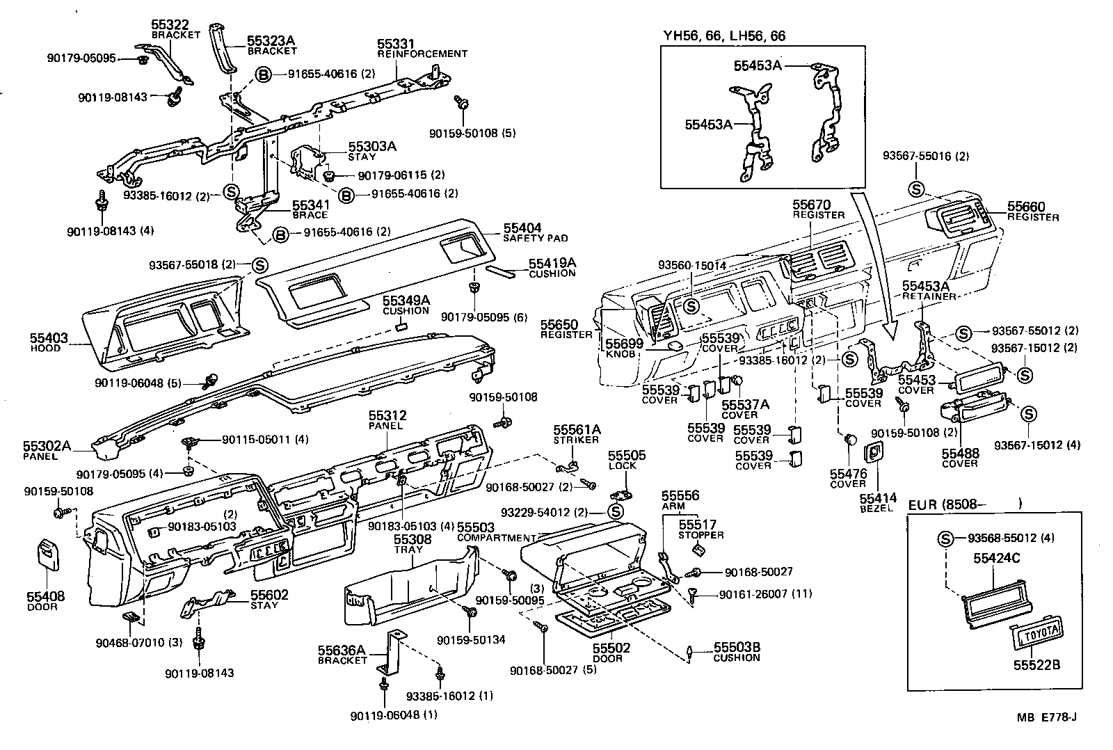 55401-95J02 SAFETY PAD SUB-ASSY, INSTRUMENT PANEL, UPPER product image