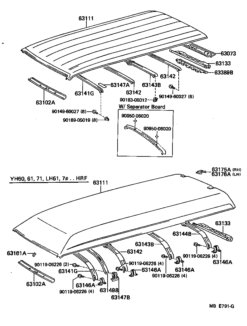 63071-90C01 FRAME, BACK WINDOW OPENING, UPPER product image