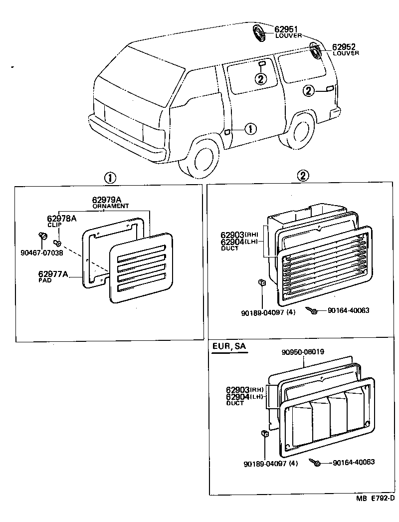 55870-95J01 DUCT SUB-ASSY, QUARTER VENTILATOR, RH product image