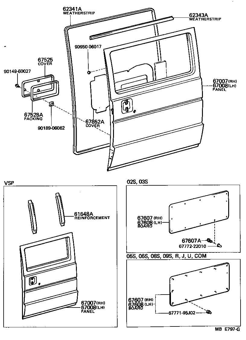 67003-95J06 PANEL SUB-ASSY, SLIDE DOOR, RH product image