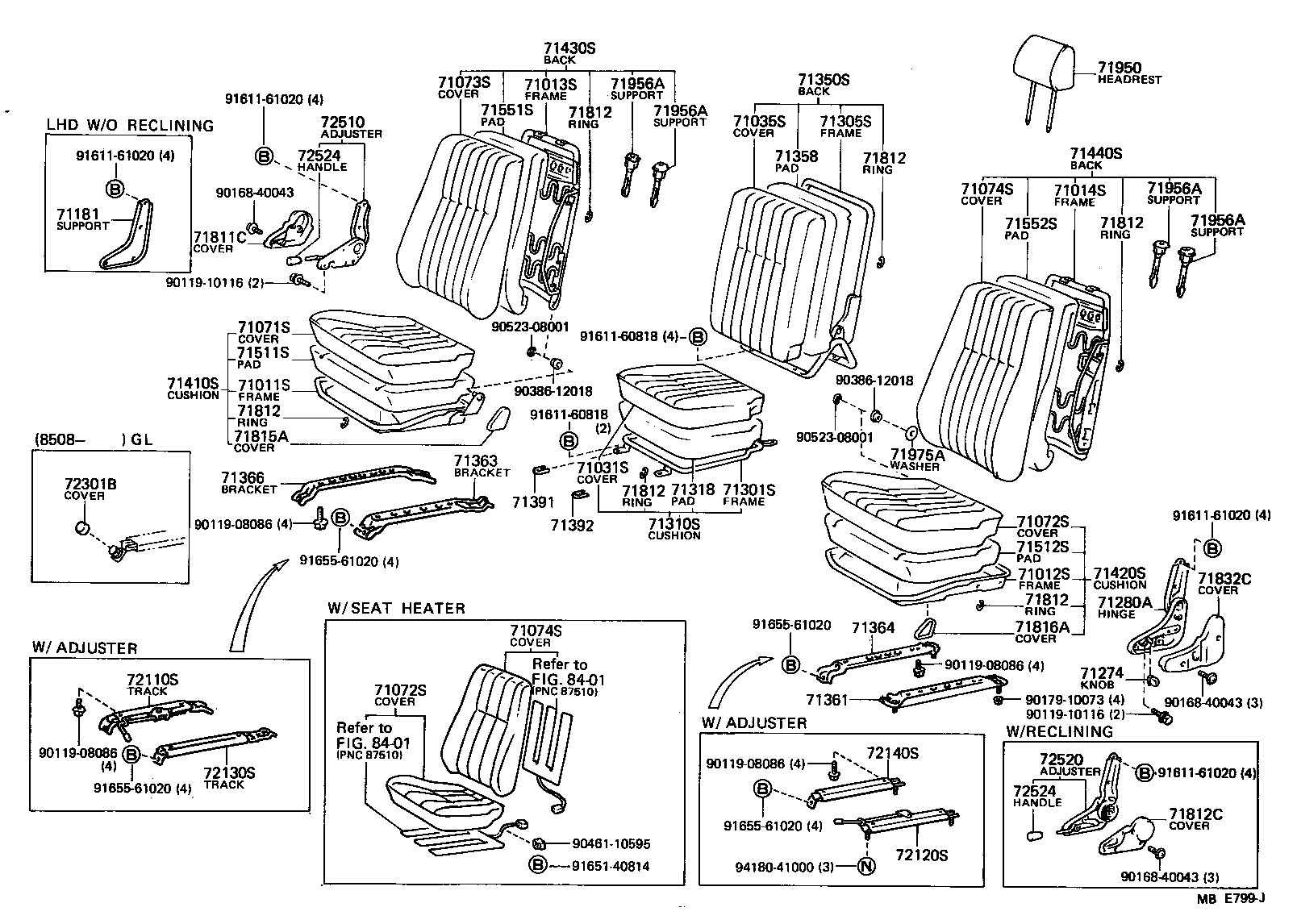 71012-95J02 FRAME SUB-ASSY, FRONT SEAT CUSHION, LH product image