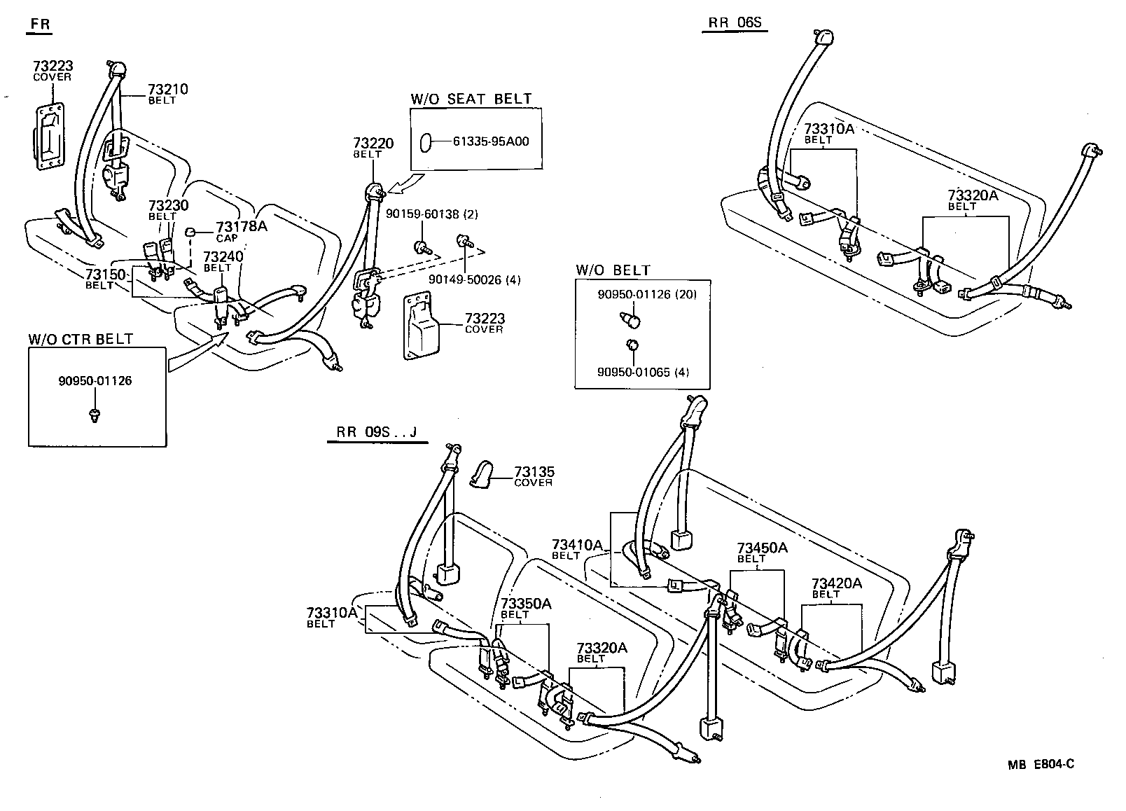73210-95J03 BELT ASSY, FRONT SEAT OUTER, RH product image