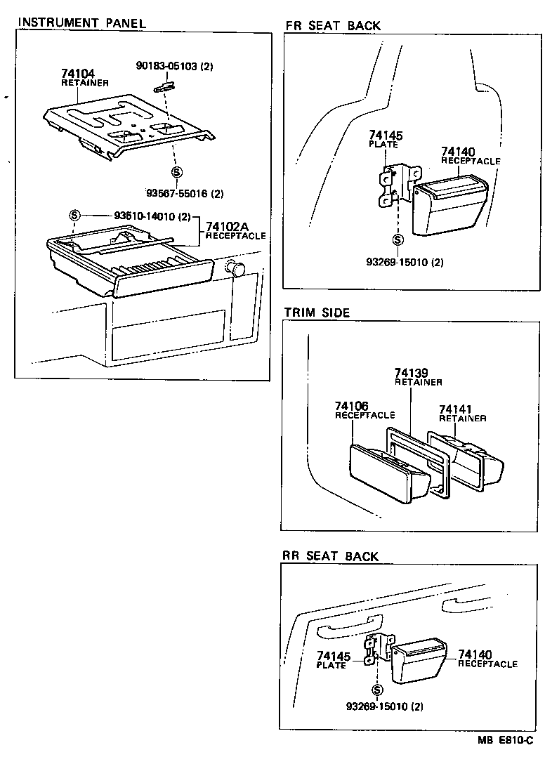 74102-95J00 RECEPTACLE ASSY, FRONT ASH product image