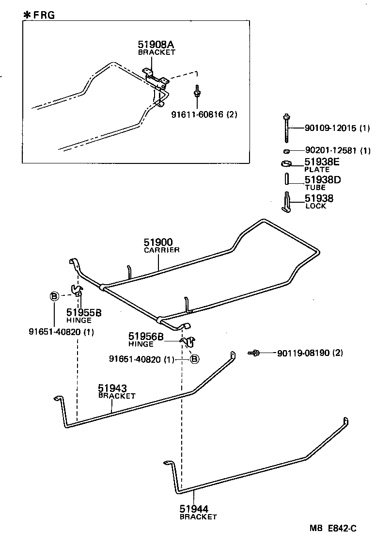 51903-26100 CARRIER ASSY, SPARE WHEEL product image