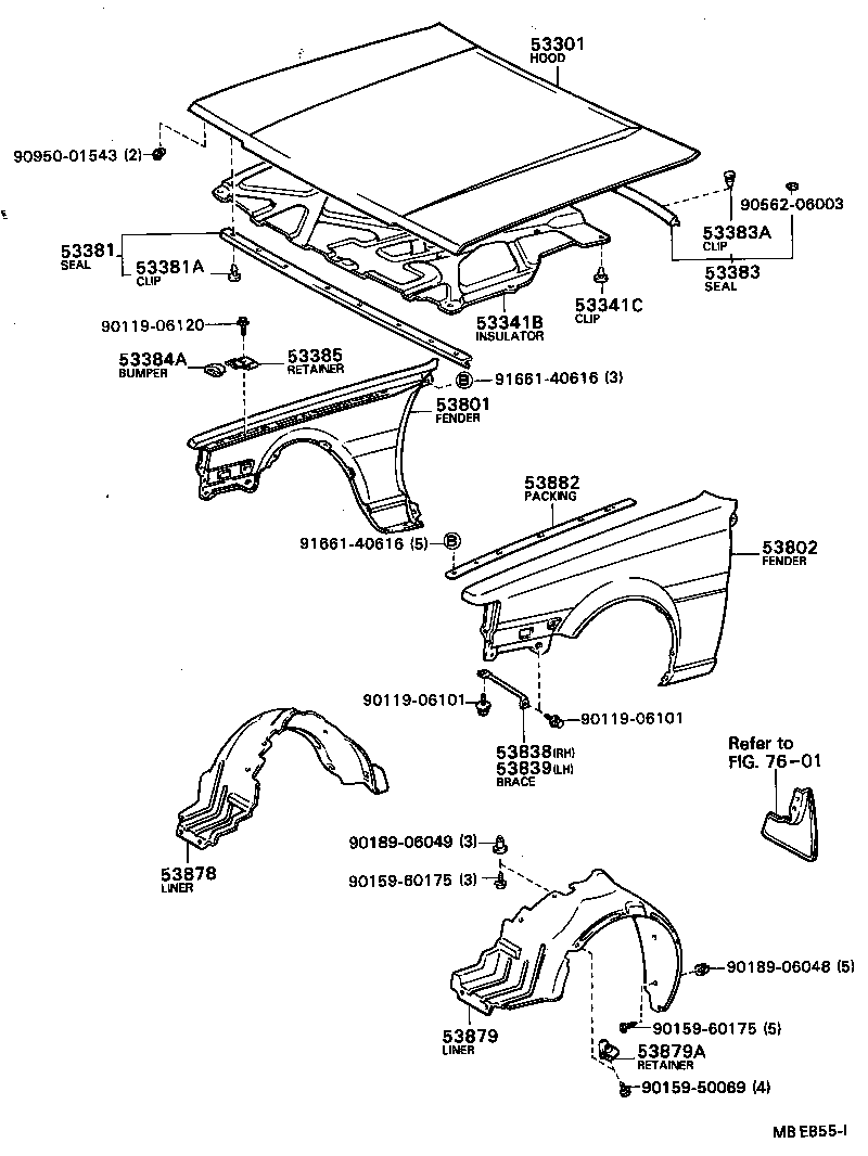 53801-20770 FENDER SUB-ASSY, FRONT RH product image