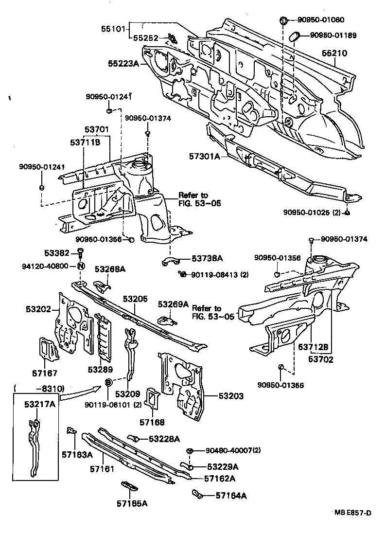 53702-20937 APRON SUB-ASSY, FRONT FENDER, LH product image