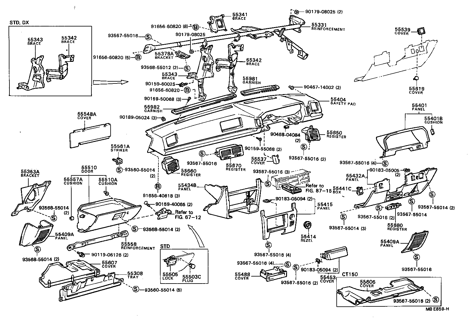 55352-20040 BRACE, INSTRUMENT PANEL, NO.3 product image