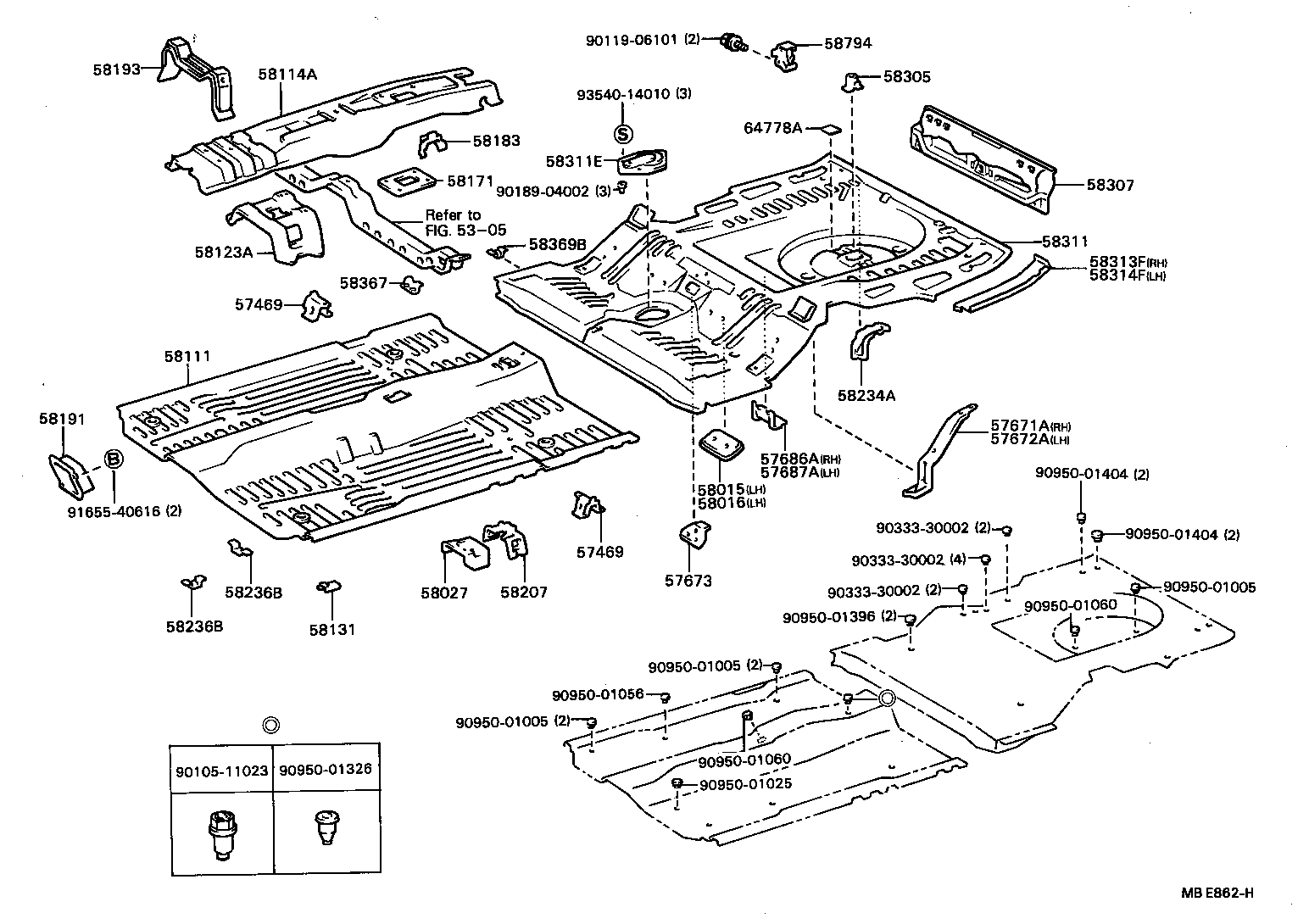 58314-20160 EXTENSION, REAR FLOOR PAN TO QUARTER PANEL, LH product image