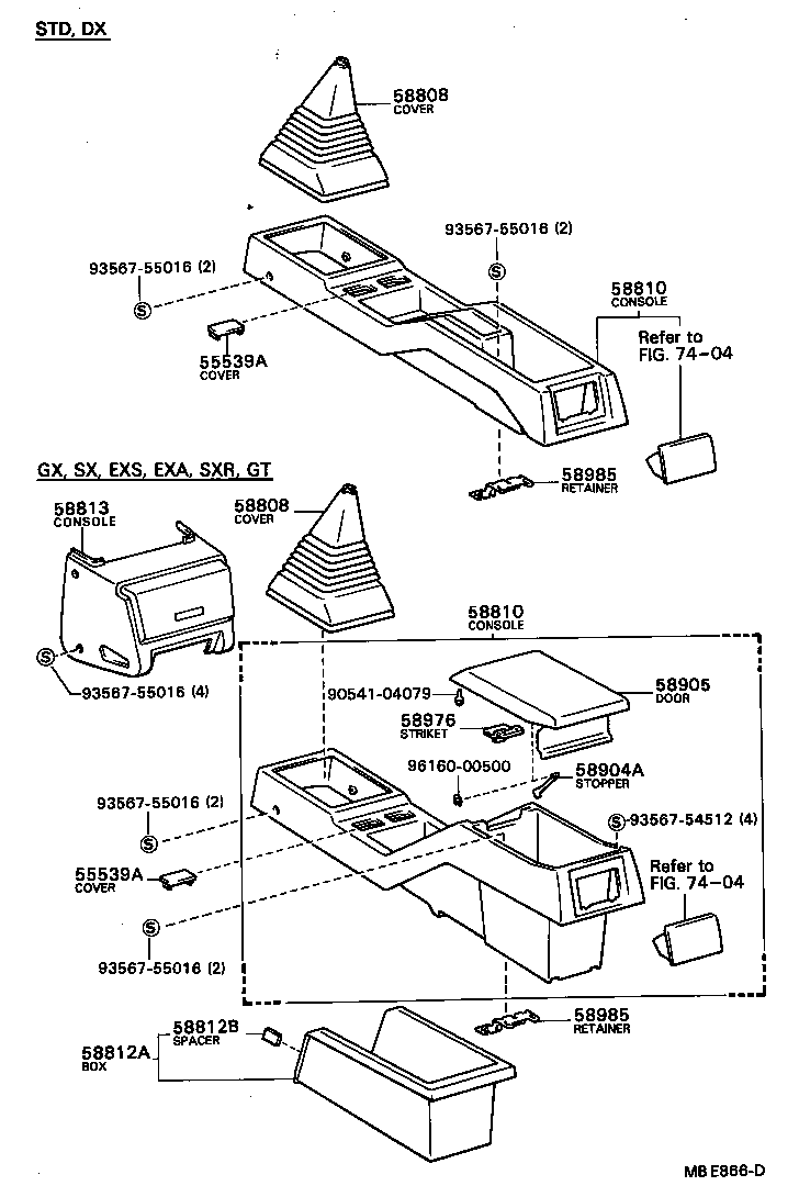 58905-20040-02 DOOR SUB-ASSY, CONSOLE COMPARTMENT product image