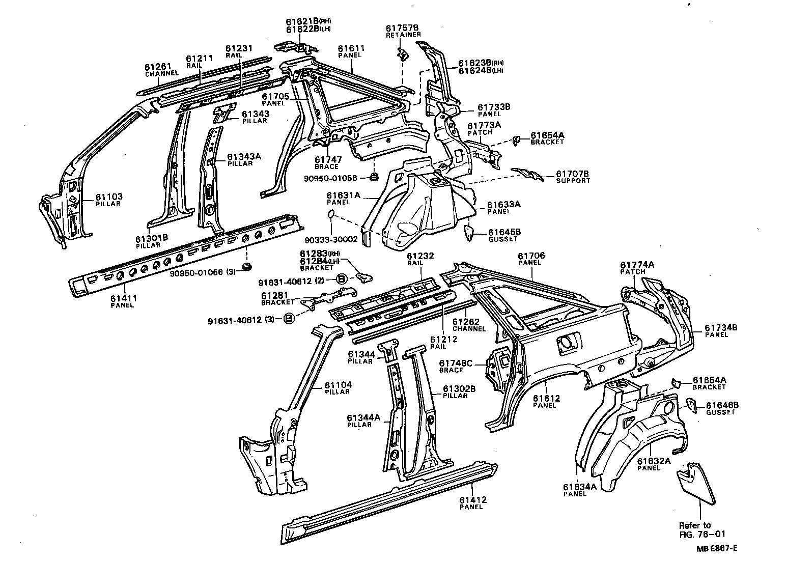 61631-20141 PANEL, QUARTER WHEEL HOUSE, OUTER RH product image