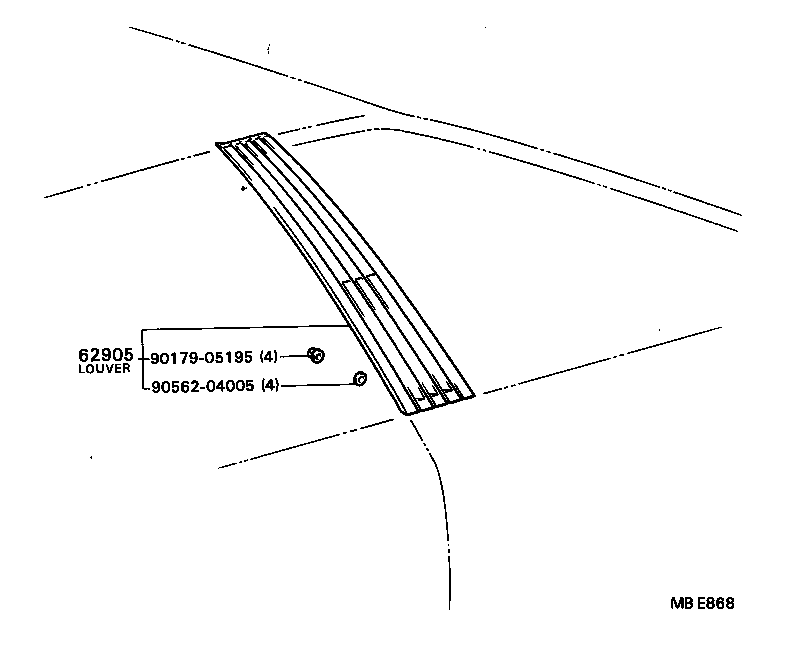 62906-29195 LOUVER, QUARTER VENTILATION product image