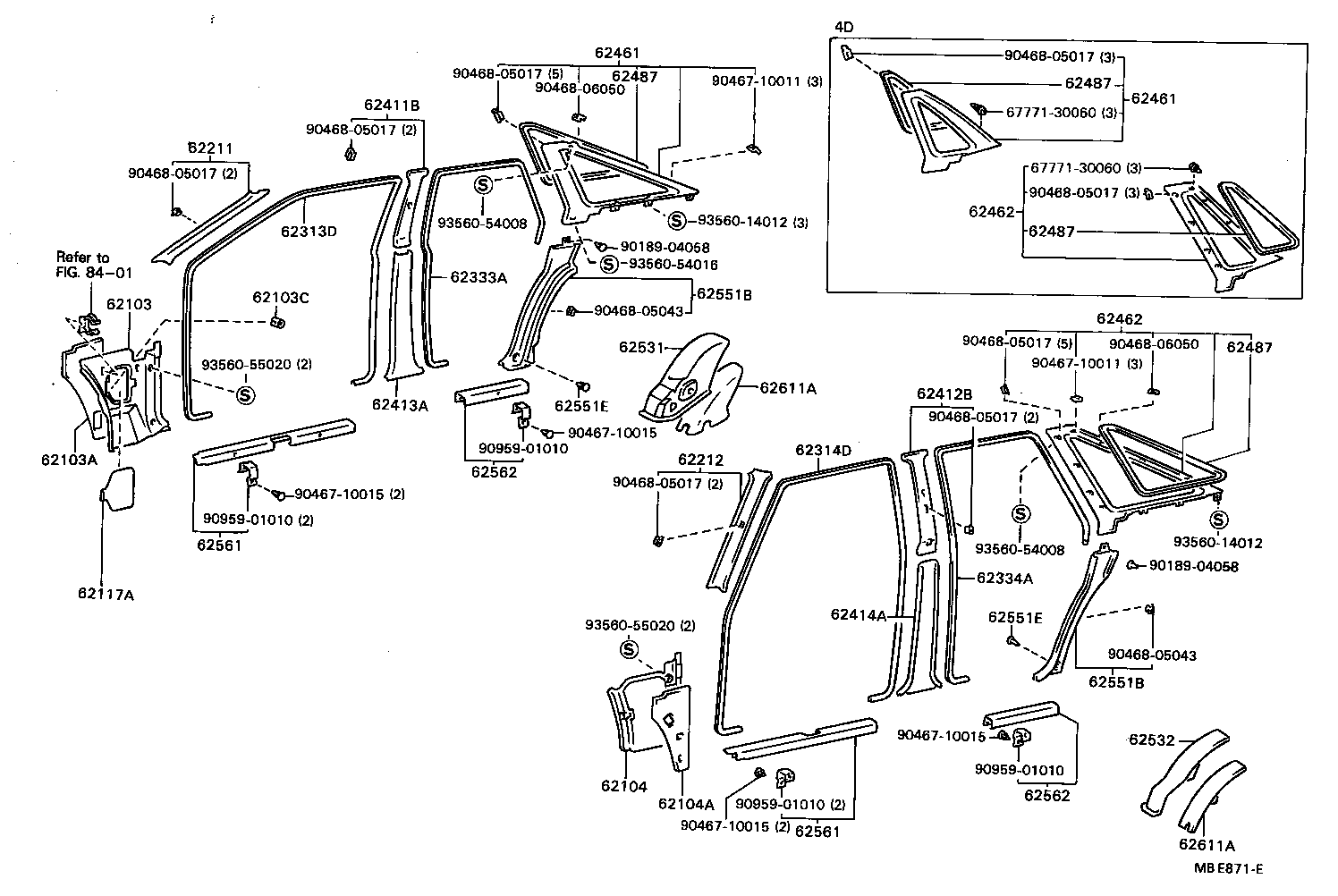 62480-20120-03 GARNISH, ROOF SIDE TRIM, LH product image
