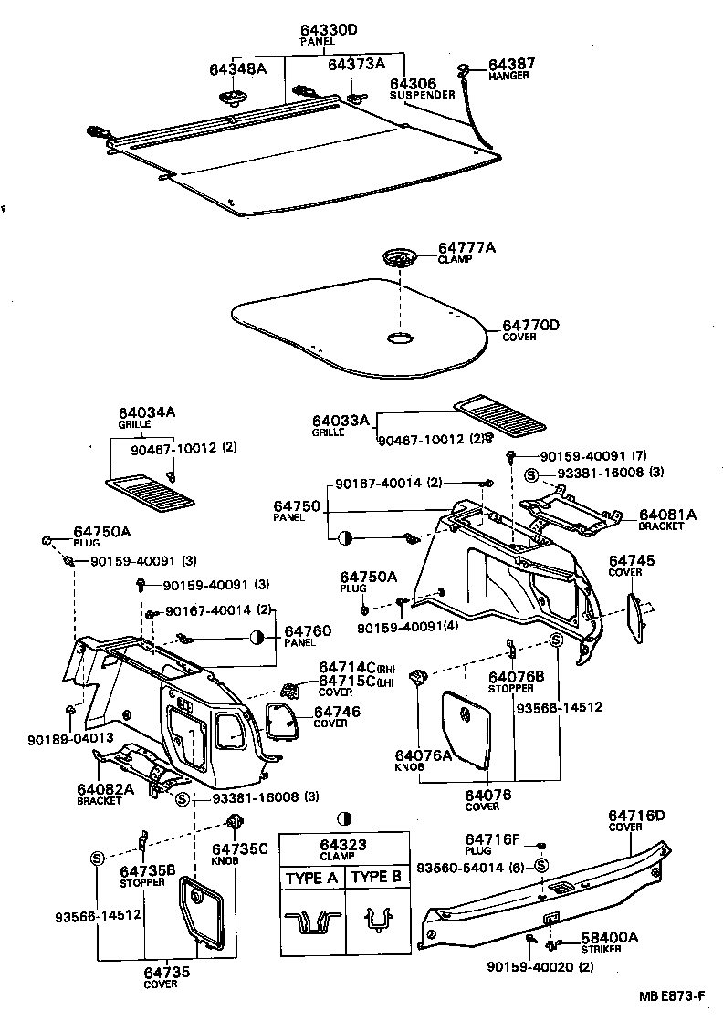 64306-20010 SUSPENDER SUB-ASSY, PACKAGE TRAY TRIM product image