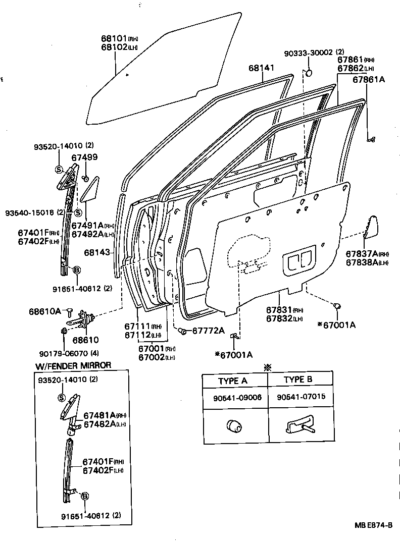 67401-20120 FRAME SUB-ASSY, FRONT DOOR, FRONT LOWER RH product image