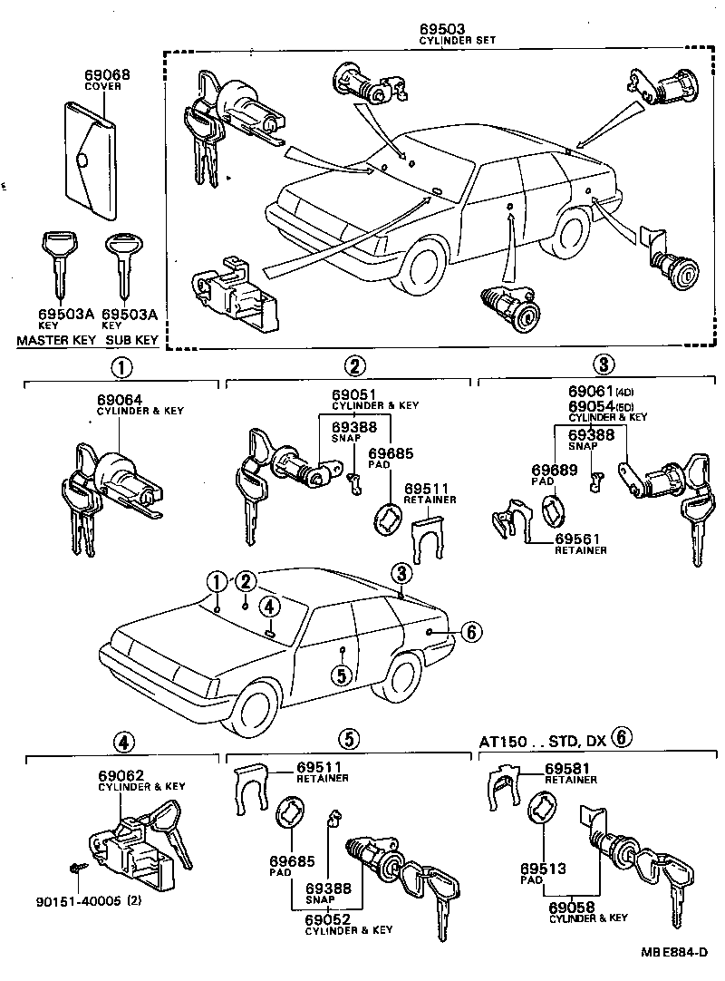 69005-20322 CYLINDER SET, LOCK product image